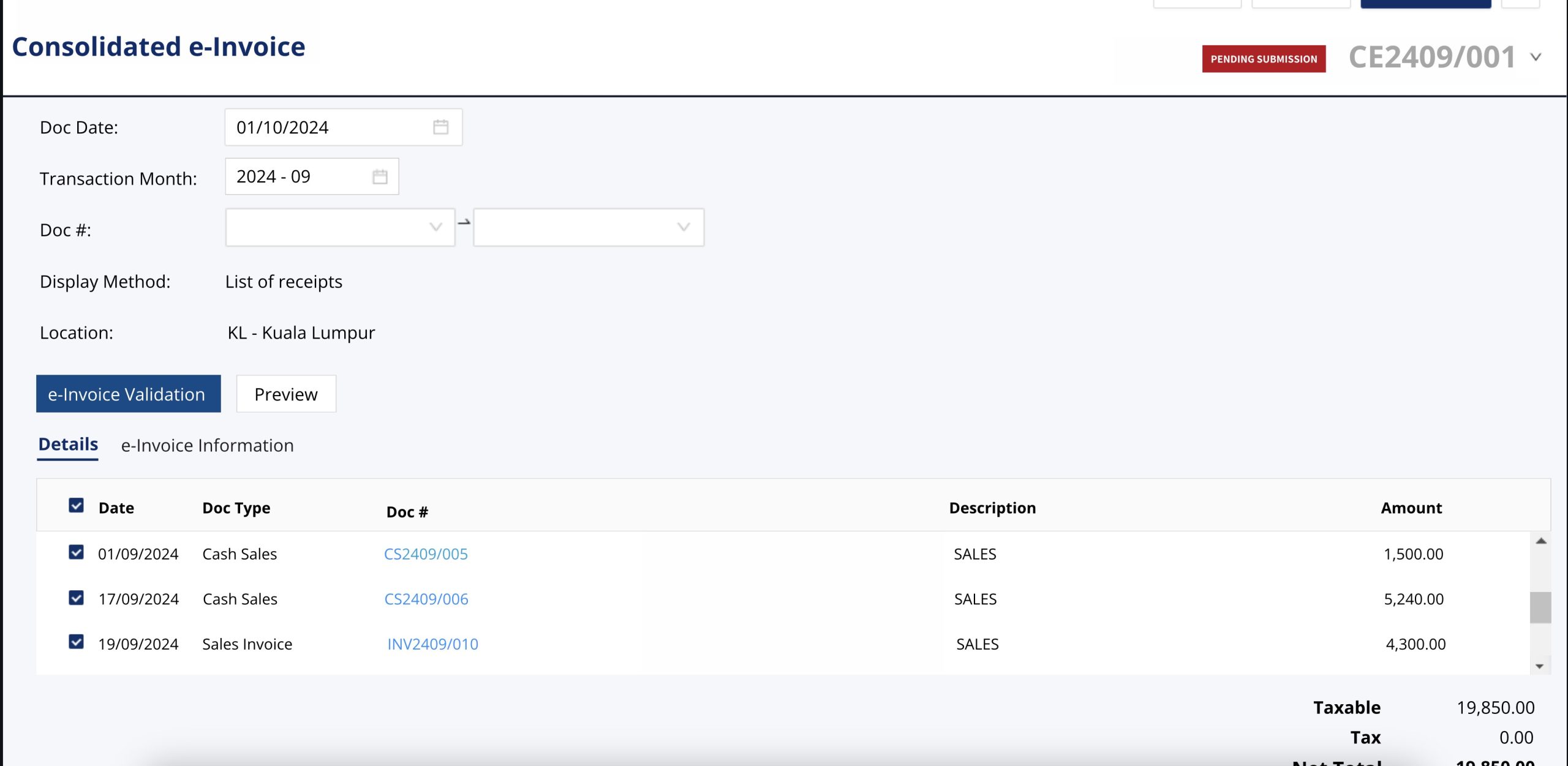 LHDN e-invoice