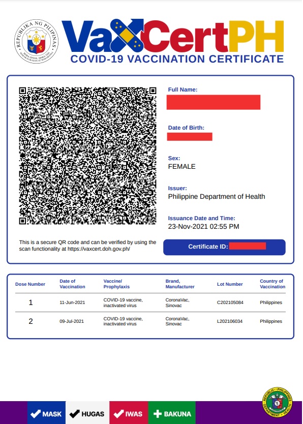 vaccine certificates
