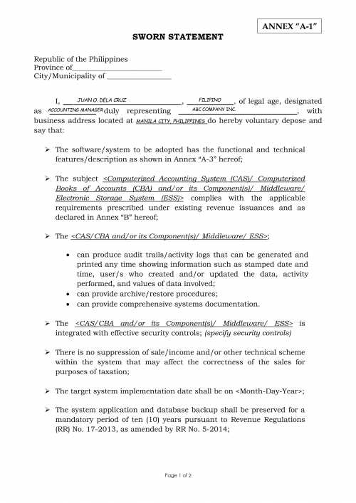 Sworn Statement BIR Loose Leaf - 2