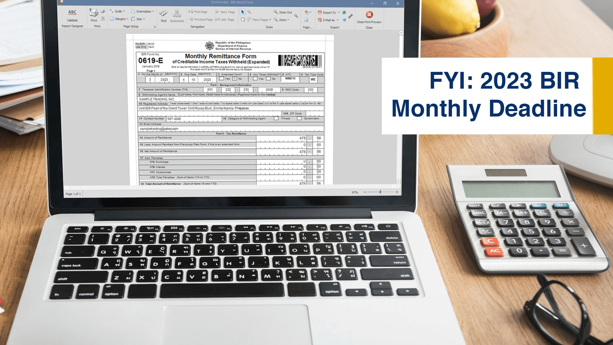 BIR Monthly Deadline